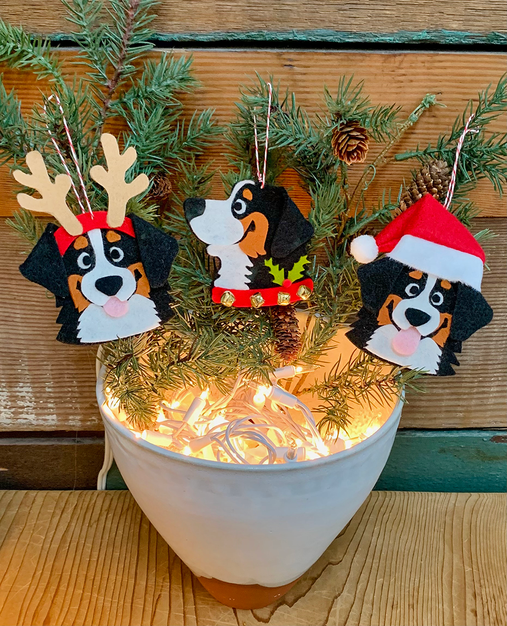 Smiling Berner Christmas Ornaments